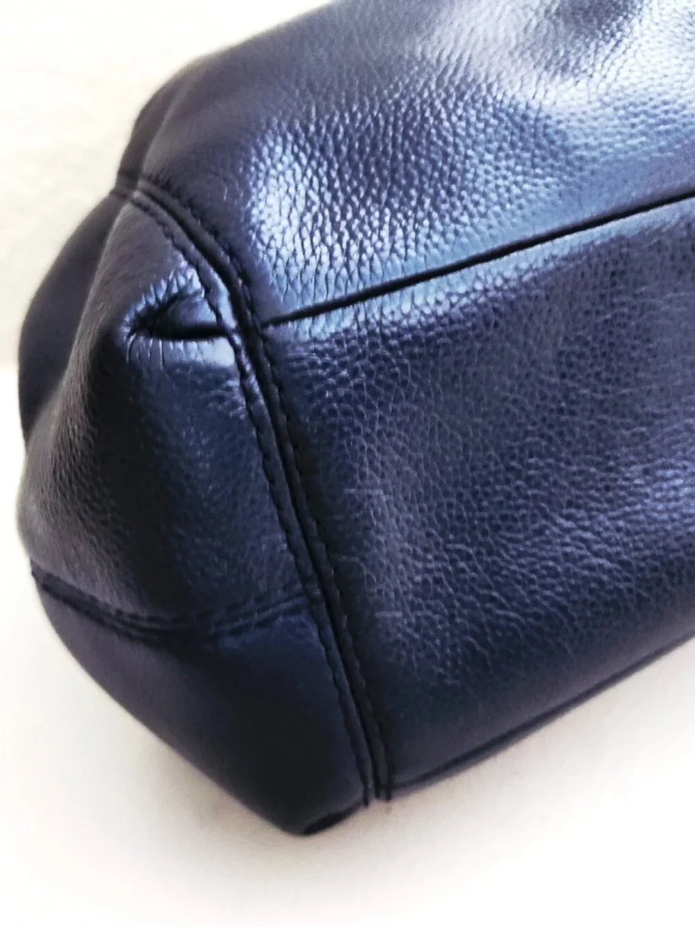 Like New Coach Lexy Midnight Metallic Blue Shoulder Bag Purse